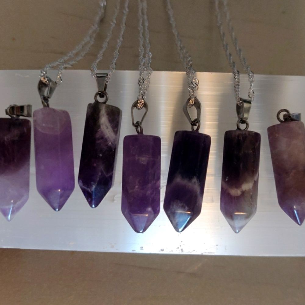 💜 Amethyst 💜 Natural Crystal Pendant Necklace